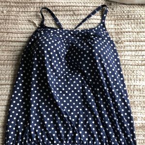 Lands end bathing suit top with built in padding. Navy polka dot.